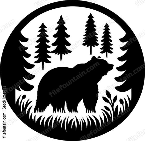 Grizzly Bear In A Forest