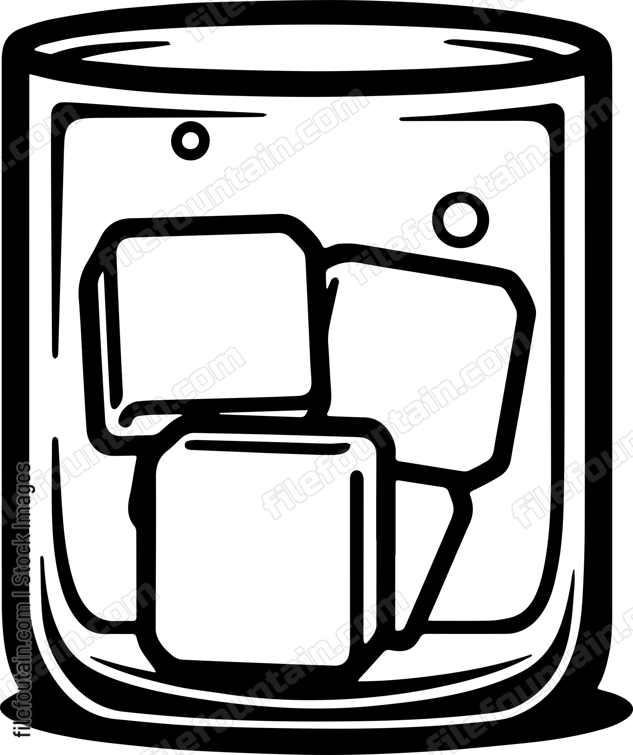 ice cubes in glass cup