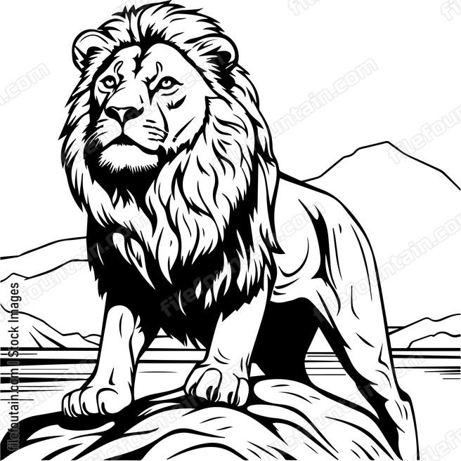 Lion On A Cliff