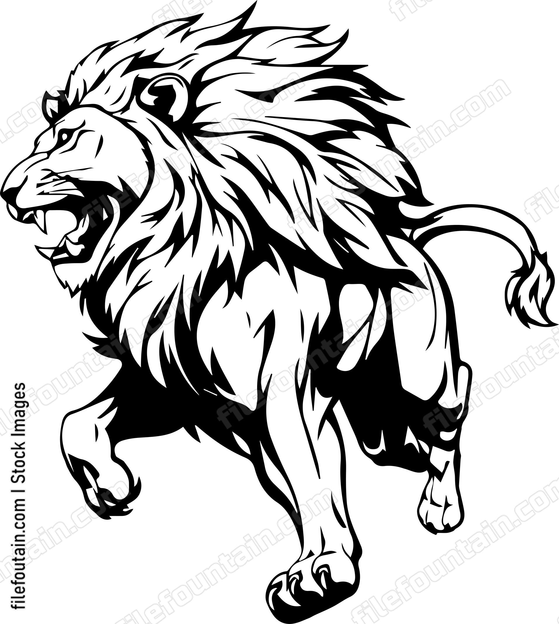 lion running