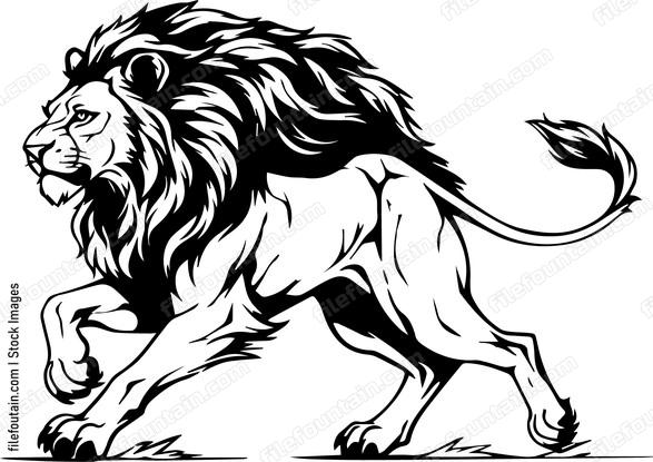 lion running