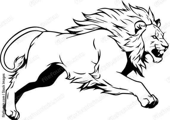 lion running