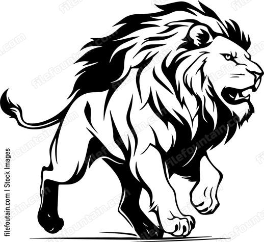 lion running
