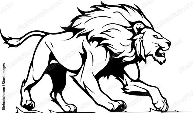 lion running