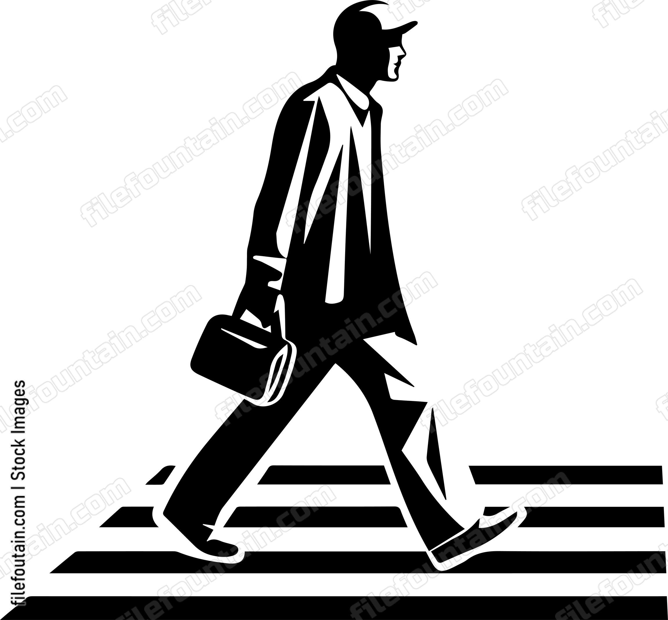 Man Crosswalk Traffic Sign