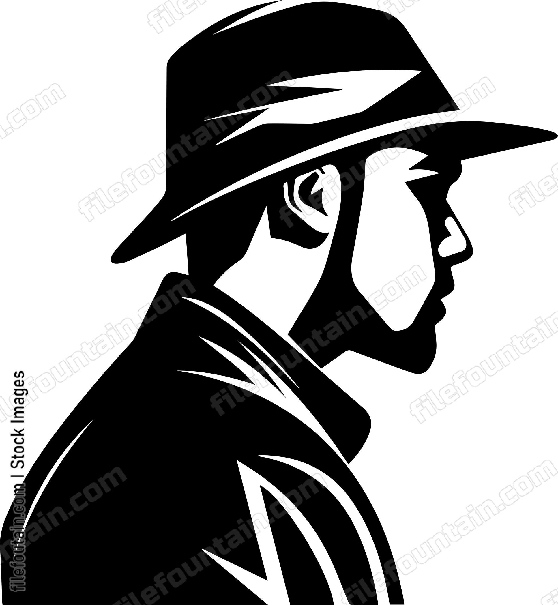 Man Wearing Fedora Hat Side View