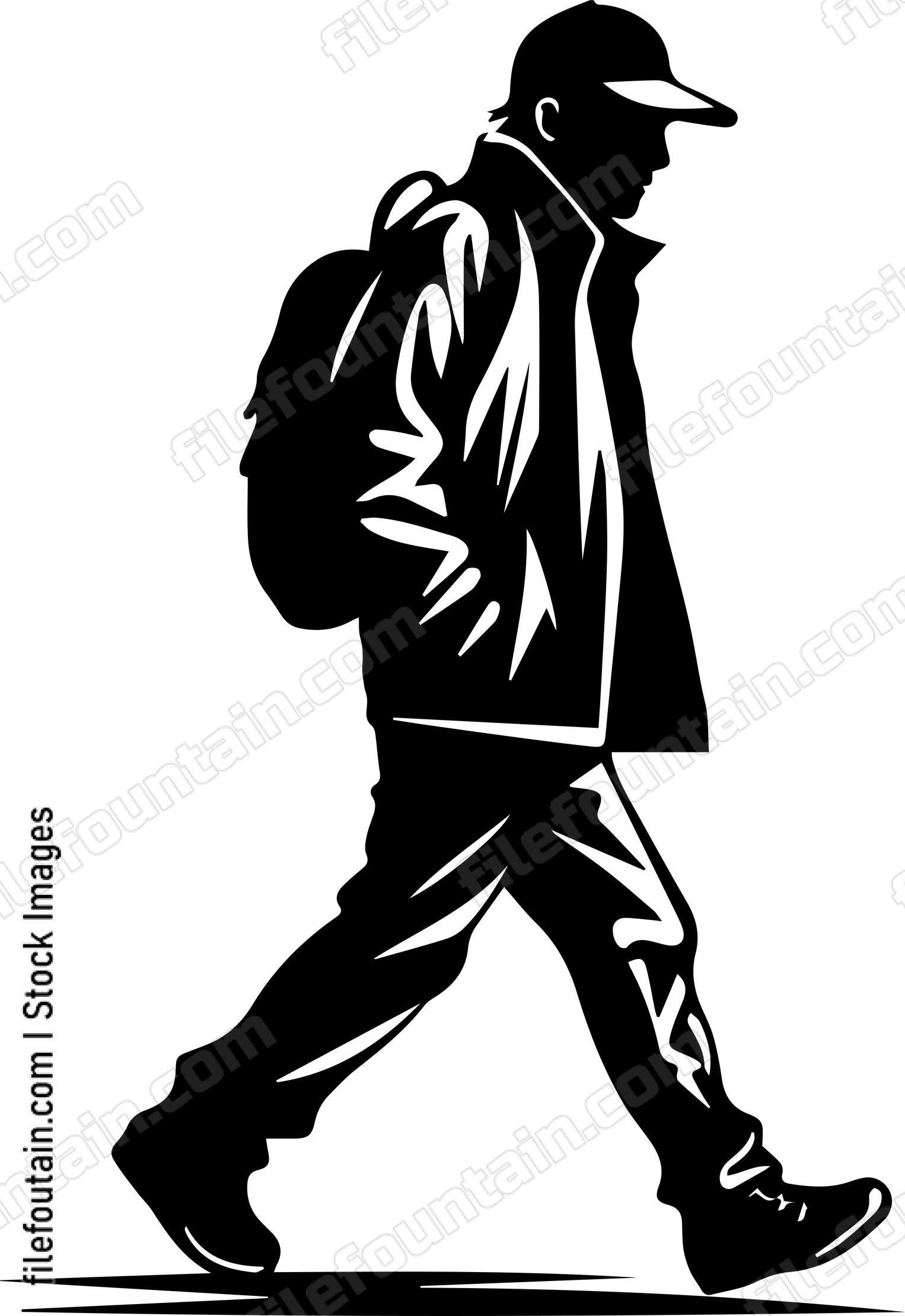 Man with backpack walking