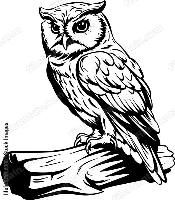 Owl On A Stump