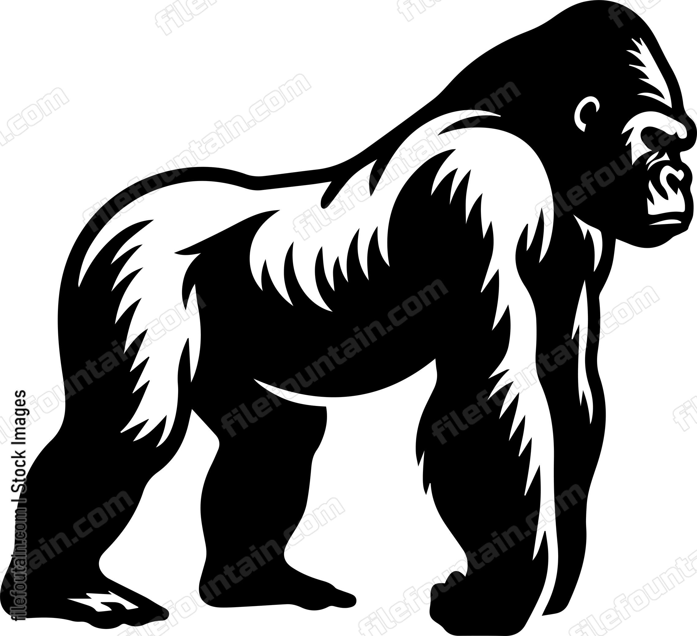 Silverback Gorilla Logo Vector Design - FileFountain