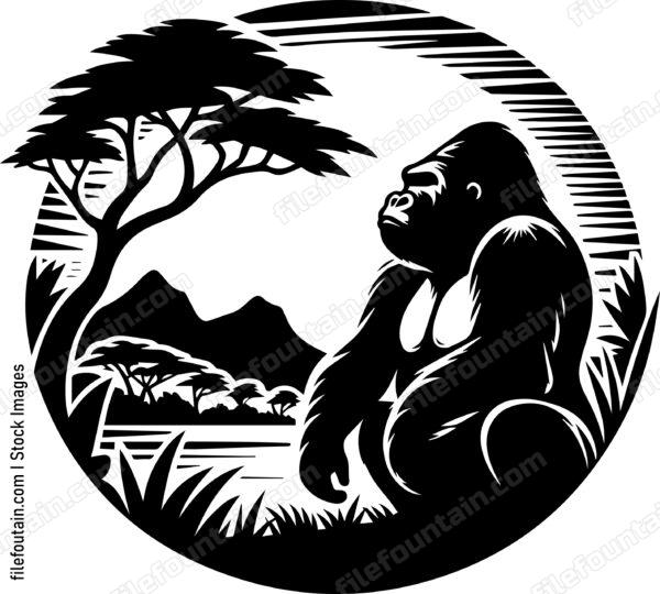 Silverback Gorilla Basking in the Jungle Sun