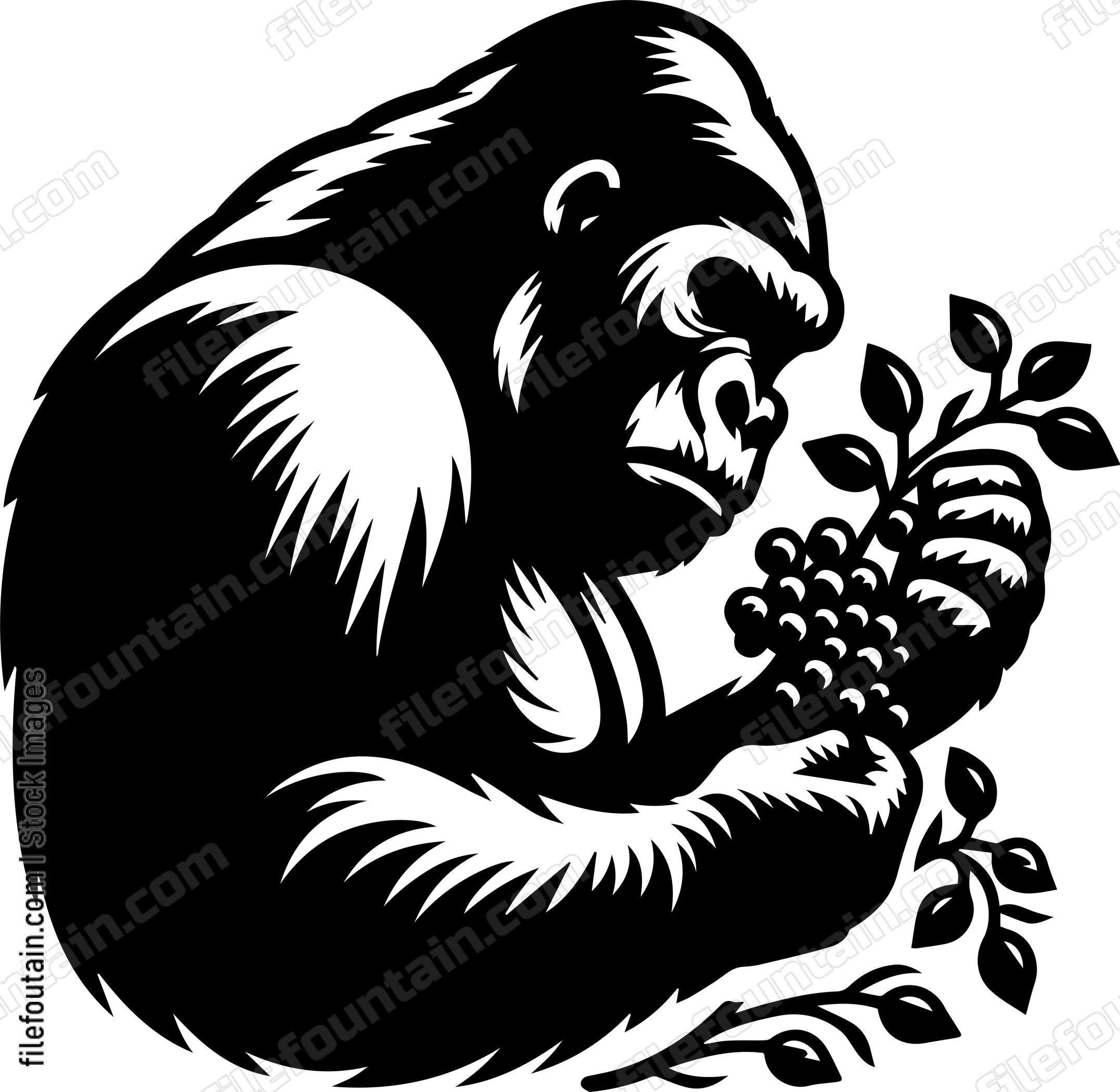 Silverback Gorilla Picking Wild Berries