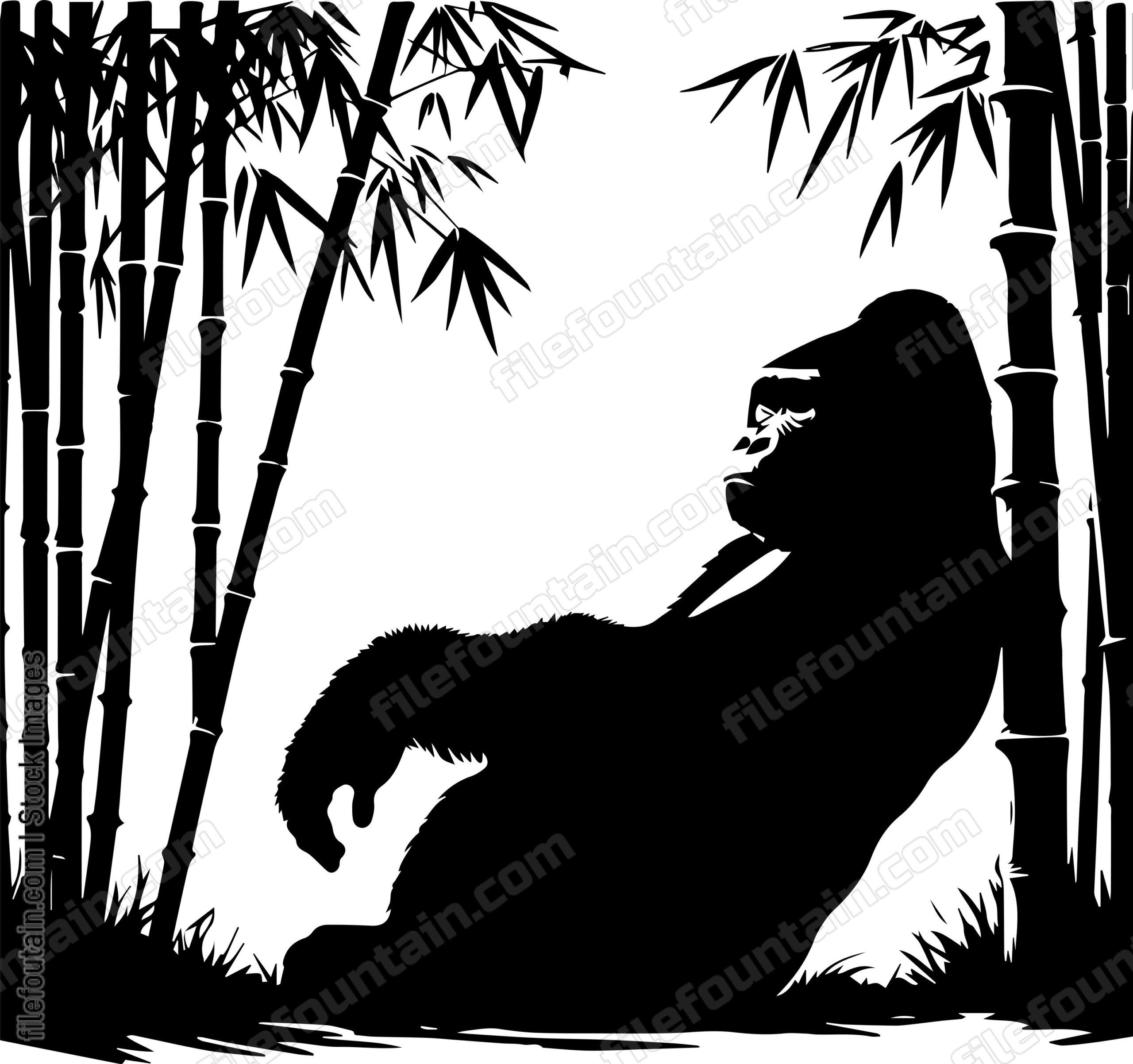 Silverback Gorilla Resting in a Bamboo Grove