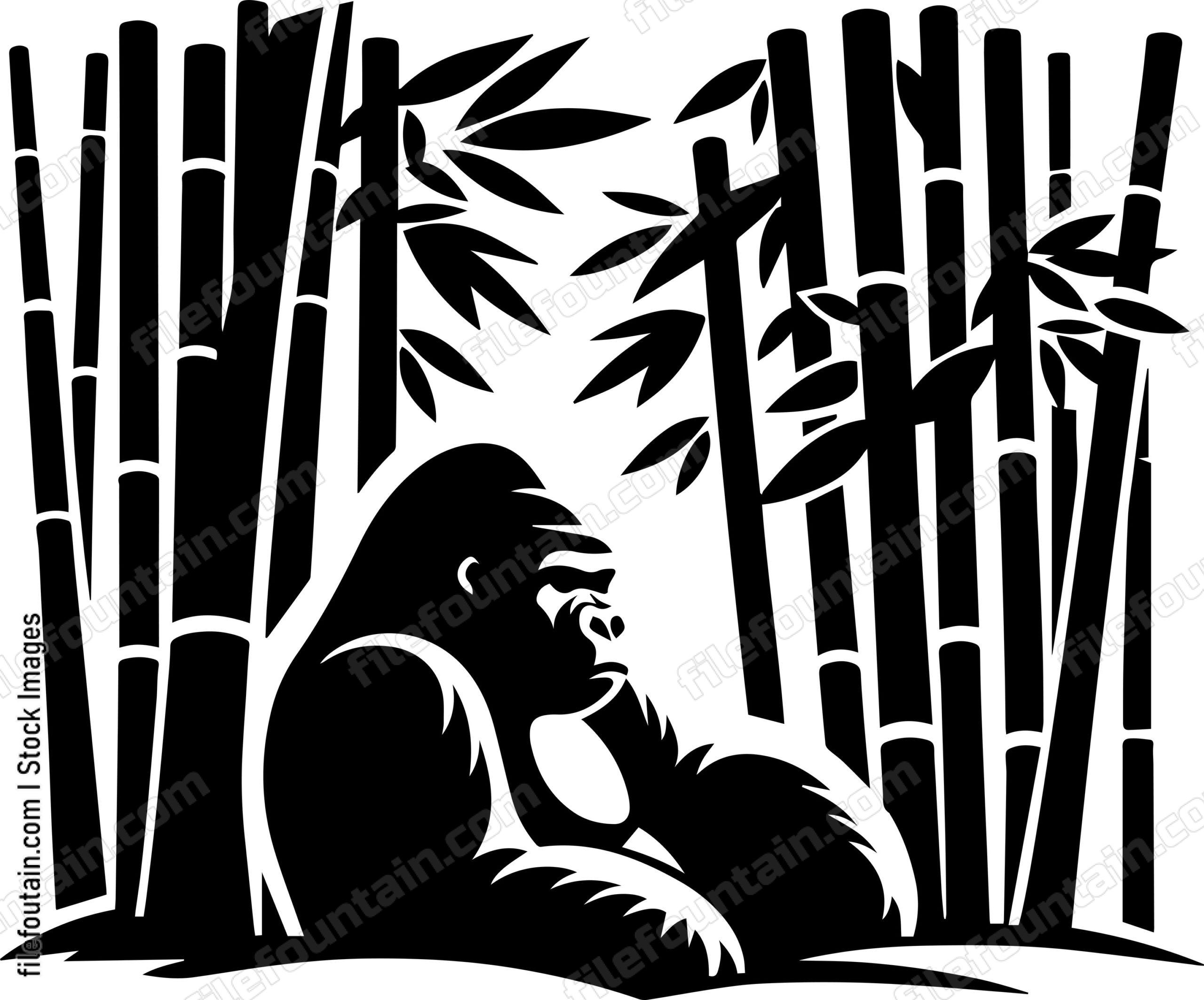 Silverback Gorilla Resting in a Bamboo Grove