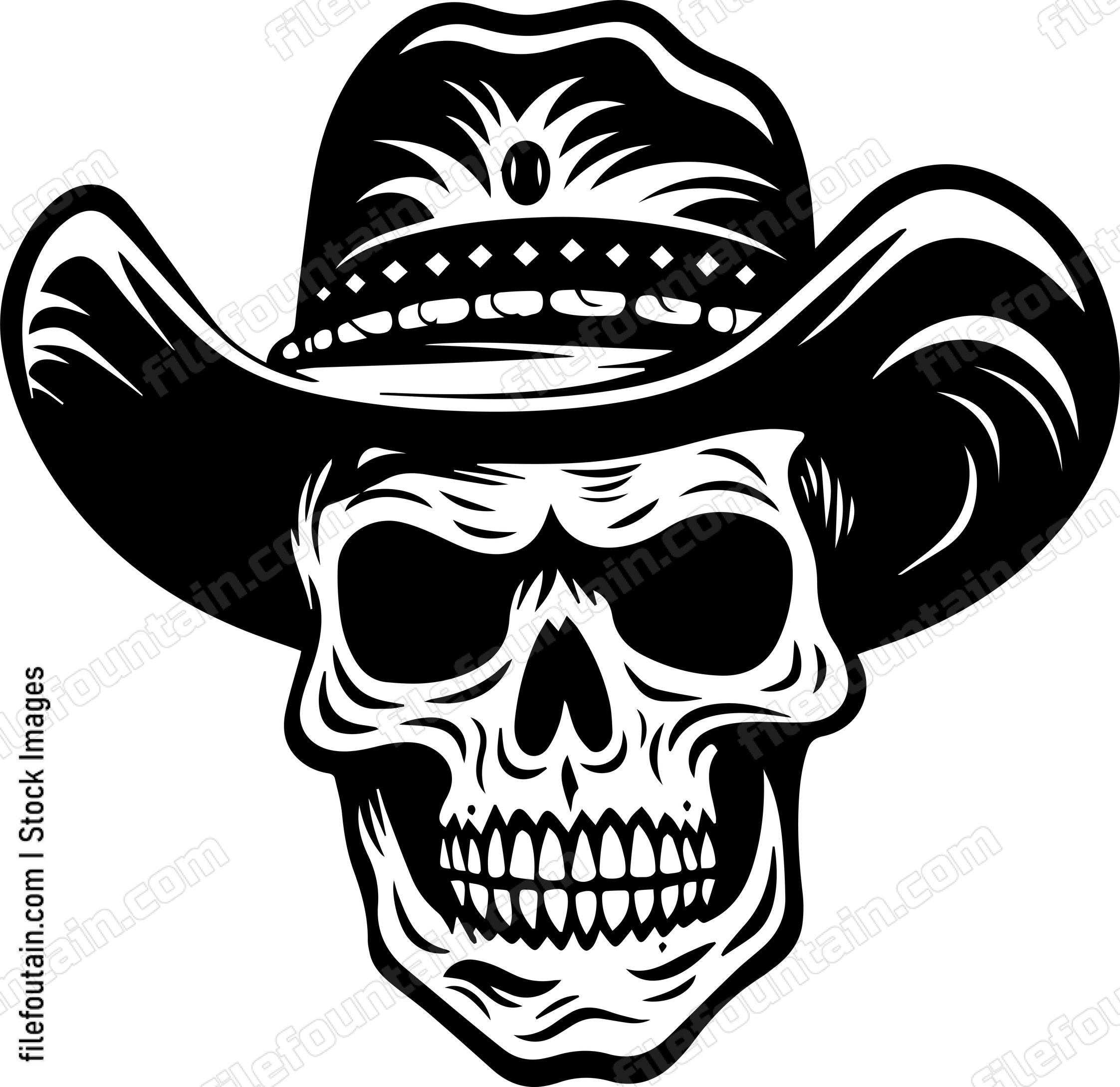 Skull In Cowboy Hat
