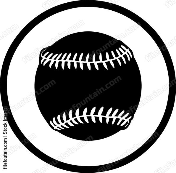 A baseball in a circle