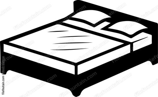 A bed with two pillows and a blanket