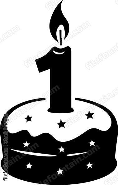 A birthday cake with a number one candle