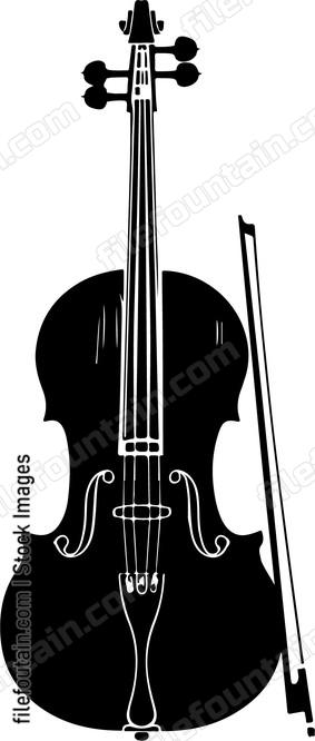 A black and white cello