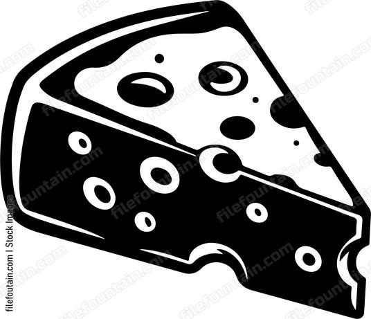 A black and white slice of cheese