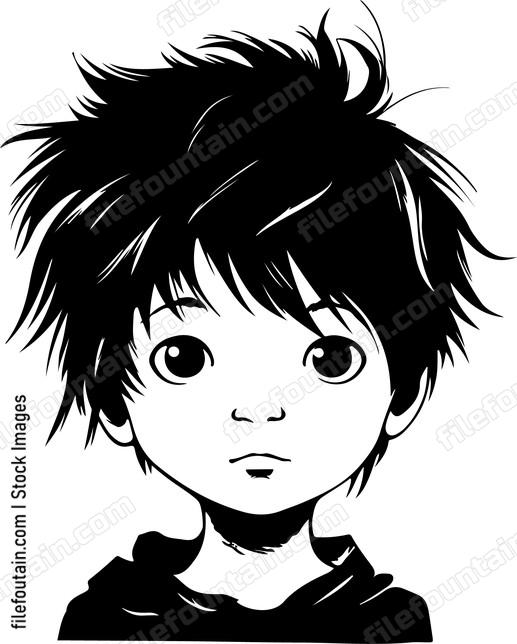 A boy with messy hair