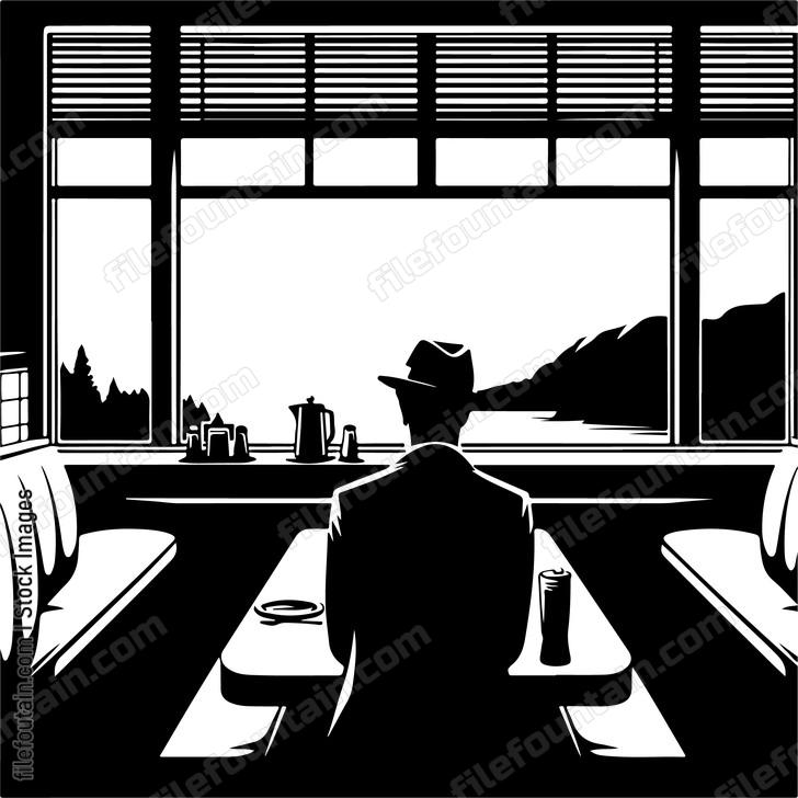 A guest capturing a scenic view from a restaurants panoramic window