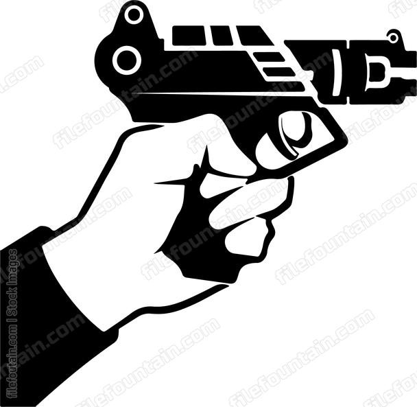 A hand holding a water gun