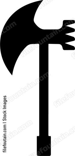 A silhouette of a medieval axe