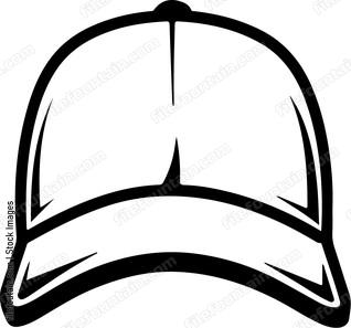 A simple line drawing of a baseball cap