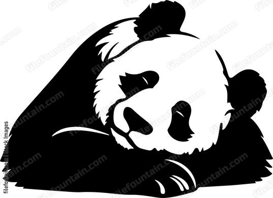A sleeping cartoon panda
