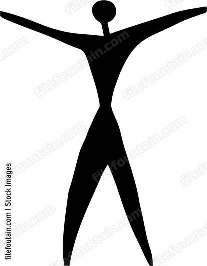 A stylized human figure