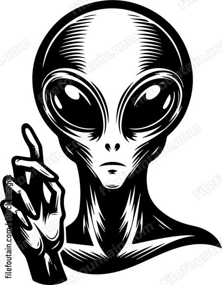 Alien Hand Gesture Logo Vector Design - FileFountain