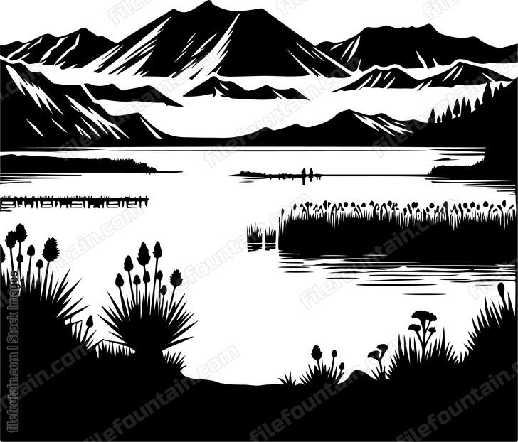 Alkaline Lake Landscape