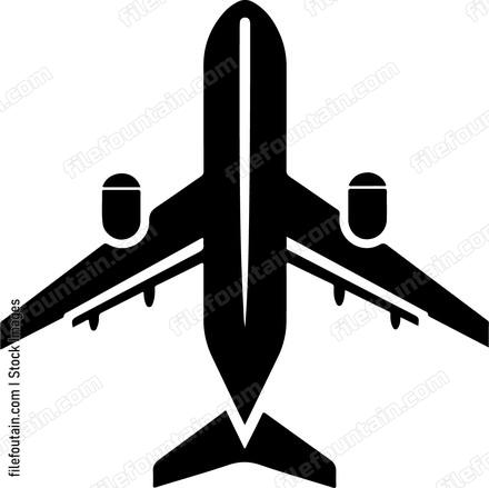 An airplane from a top down view