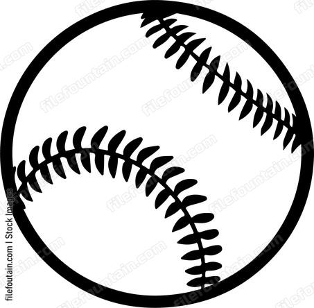 An outline of a baseball