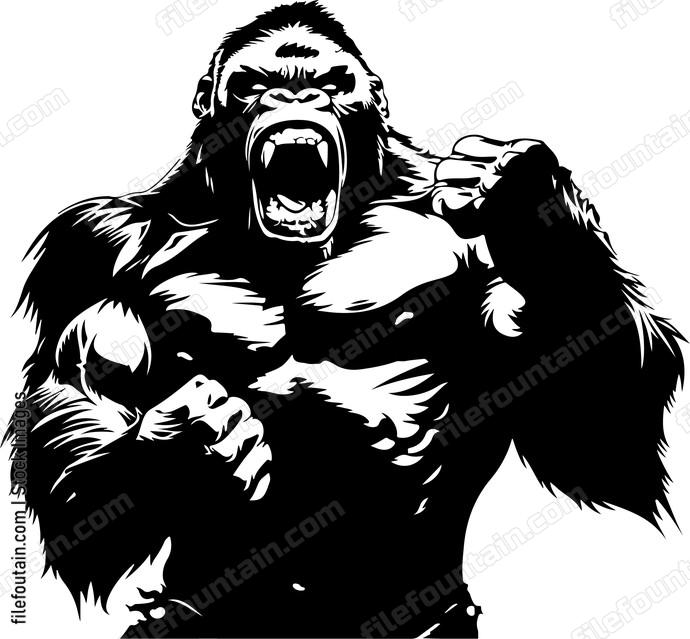 Angry Gorilla Beating Chest