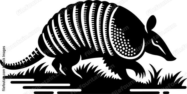 Armadillo scurrying along the forest floor seeking shelter or food