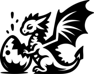 Baby Dragon Hatchling with broken egg