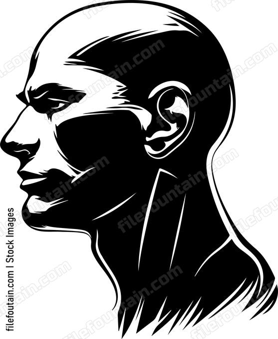 Bald Head Side View Mascot