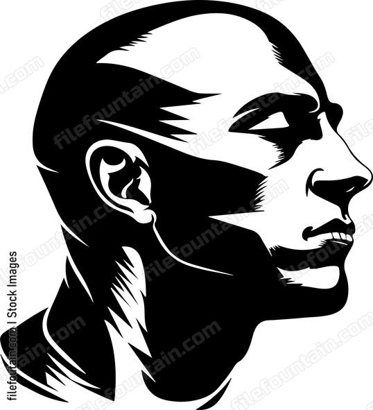 Bald Head Side View Mascot