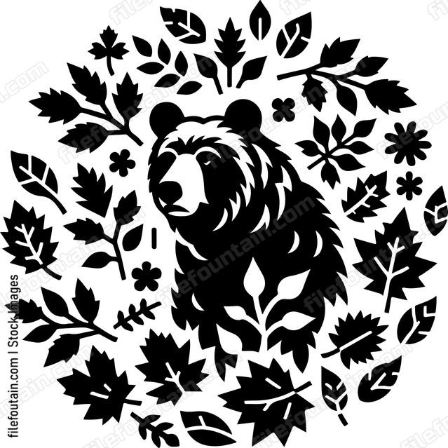 Bear camouflaged amidst autumn foliage