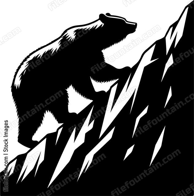 Bear climbing a steep rocky slope with ease