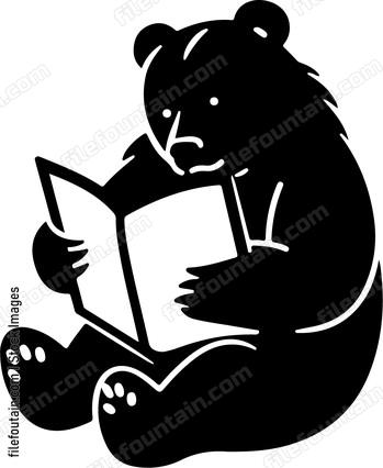 Bear Reading A Book