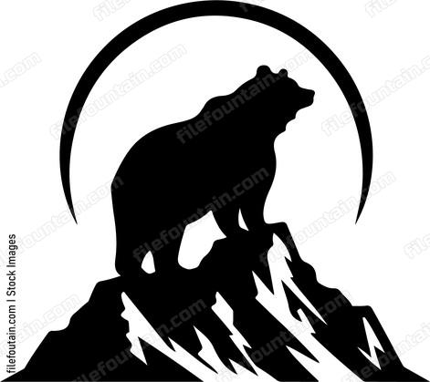 Bear standing tall on a rocky mountain peak