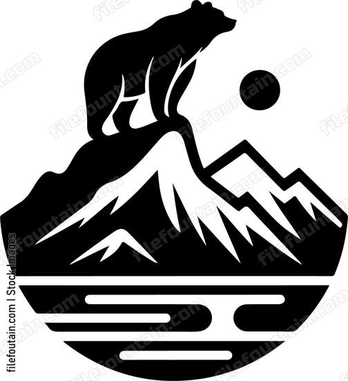 Bear standing tall on a rocky mountain peak