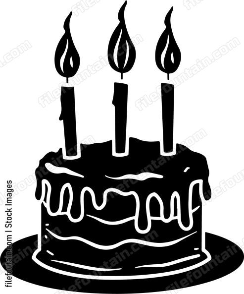 Birthday Cake With Candles Solid
