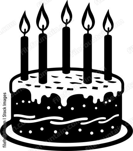 Birthday Cake With Candles Solid