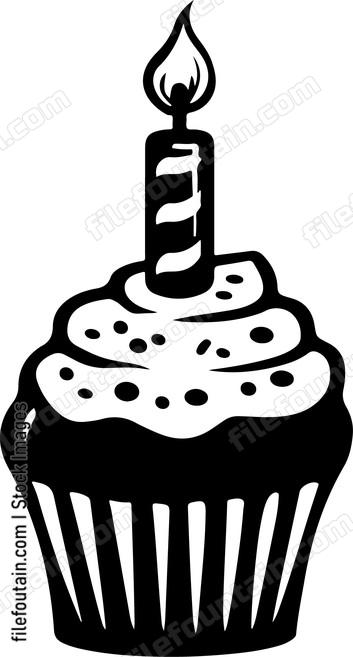 Birthday Cupcake With Candle