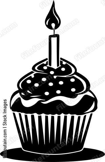 Birthday Cupcake With Candle