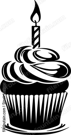 Birthday Cupcake With Candle
