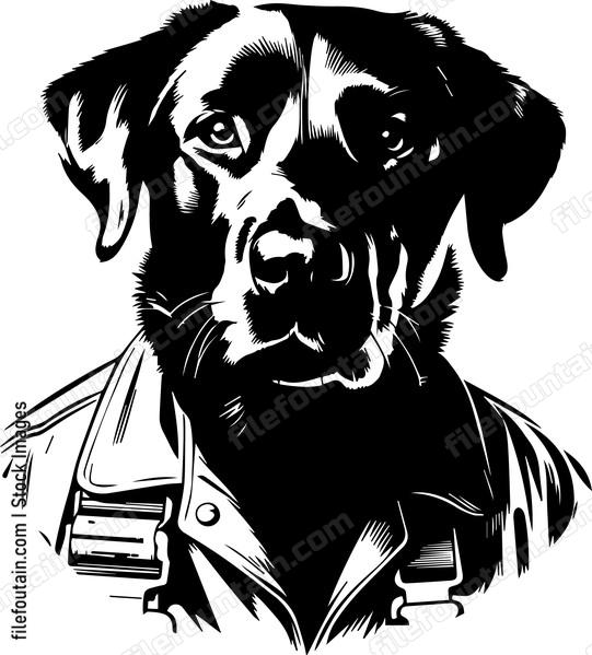 Blue Colar Dog Worker Mascot